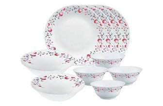 Larah by Borosil Pentas Opalware Dinner Set, 10 -Piece, White