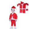 Desi Andaaz Santa Clause Christmas Costume For Boys & Girls, Santa Costume with Cap and Bag-Red & White(6-12M)