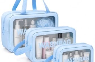 LUMONY® Makeup Pouch Bag PVC Travel Toiletries Organizer Cosmetic Bags Wash Bag Pouch for Travel Kit Toiletry Bag Portable Organizer Case Carry Pouch for Women Bathroom Set of 3 (Blue-Colors)