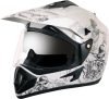 VEGA Off Road D/V Sketch Motorbike Helmet(White Silver)