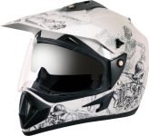 VEGA Off Road D/V Sketch Motorbike Helmet(White Silver)