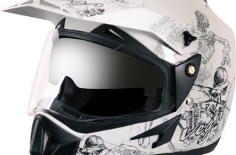 VEGA Off Road D/V Sketch Motorbike Helmet(White Silver)