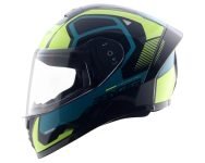 Vega Ranger DX Crew Full Face Riding Helmet with Lightweight Shell, Comfortable Liner, Shock Absorbing Interior, Ventilated Fit, Aerodynamic Build, and Modern Black Neon Yellow Styling Black Neon Yellow-L