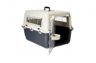 Art Vihar Heavy Duty Dog Travel Carrier Flight Crate, IATA Compliant Airline Approved, White & Grey (10 INCH)