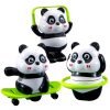 GK ELITE Cute Panda Toy Action Figures Set of 3, Interactive Moving Panda Toys with Rotating Motion, Fun Animal Figurines for Kids, Playroom, Study Table, Office Desk and Gift Decoration