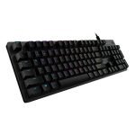 Logitech G512 Mechanical Gaming Keyboard,RGB Lightsync Backlit Keys,GX Brown Tactile Key Switches,Brushed Aluminum Case,Customizable F-Keys,USB Pass Through – Black