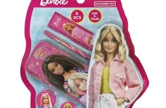 Barbie 5 pcs Stationery SetSchool Supplies Kit Multicolor Return Gift for Kids Age 3 Years +