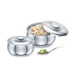 Signoraware Hot Delight Stainless Steel Casseroles| Insulated Food Warmers| Easy to Clean| Retain Freshness For Hours| Odor-Free| Perfect for Gifting (1Ltr & 1.5Ltr| Set of 2| Steel)