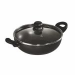 Butterfly Granza Non Stick Kadai with Glass Lid | 240 mm |Non-Stick Premium Virgin Aluminium | Induction Base| PFOA Free | Scratch Resistant