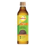 Saffola Cold Pressed Mustard Oil | 100% Cold Pressed Mustard Seed Oil | Kachi ghani Mustard Oil, 0 trans fat, Unrefined, Chemical free | Helps Manage Cholesterol, Goodness of Omega 3 with Authentic Seed Flavour | 1L Pet Bottle