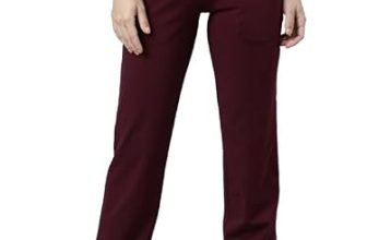 Go Colors Women Solid Wine Mid Rise Relaxed Fit Track Pant