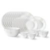 Larah by Borosil Ingot Fluted Series Opalware Dinner Set | 36 Pieces for Family of 8 | Microwave & Dishwasher Safe | Bone-Ash Free | Crockery Set for Dining & Gifting | Plates & Bowls | White