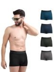 Freecultr Men’s Underwear Anti Bacterial Micromodal Airsoft Trunk – Non Itch No Chaffing Sweat Proof – Midnight Blue,Prussian Blue,Pot Black,Seaweed Green,Smoke Grey Size 2XL Pack 5