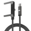 MARSJONE USB C to USB C 240W Fast Charging Cable with Foldable Mobile Stand Holder, Braided Type C PD Cord 4.9 Ft Length for Gaming Desk Office Travel and Home Charging