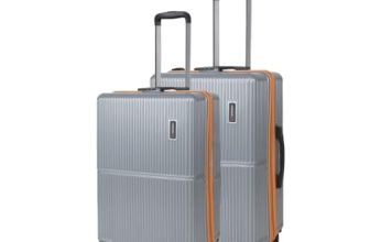 Move-Meant Set of 2 Glide Small & Medium Check-in Suitcase | 55 Cm & 66 Cm | 360 Degree 8 Wheels Number Lock Polycarbonate MAT. Grey Trolley Bag | Luggage for Travel – Pack of