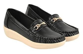 Shoetopia Girls Butter Black Loafer – 8 UK (Girls-Butter-Black)