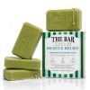 Clarity Labs | Muscle Relief Soap | (Pack Of 4) | Therapeutic & Relaxing | Epsom Salt | Magnesium Chloride | Peppermint Oil | Camphor Oil | Anti Bacterial | Anti Odor | Reduces Post Workout Soreness & Stiffness