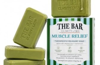 Clarity Labs | Muscle Relief Soap | (Pack Of 4) | Therapeutic & Relaxing | Epsom Salt | Magnesium Chloride | Peppermint Oil | Camphor Oil | Anti Bacterial | Anti Odor | Reduces Post Workout Soreness & Stiffness