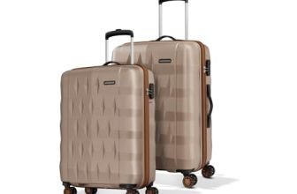 Aristocrat Comet Set Of 2 (Cabin+Medium) Hard Case Trolley Bags, Champagne