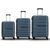 Aristocrat Liberty Set of 3 (Cabin+Medium+Large) Trolley Bag, 58+68+78Cm | Combination Lock | 8 Wheels | 5 Years International Warranty | Spanish Blue