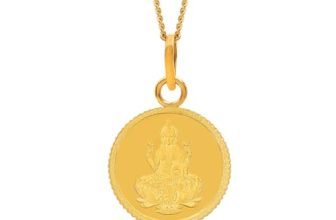 KALYAN JEWELLERS Women 24K (999) Purity Goddess Lakshmi Gold Coin Pendant 2 Gms