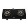 Havells GEOSLIM Gas stove |2 Heavy Duty Forged Brass Burner|6 mm Toughened Glass|Premium Valves|Removable Drip Tray|Soft Touch Knobs|5 year Warranty on Burners, Glass & Valves by Havells (Black)
