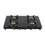 Havells GEOSLIM JUMBO stove |4 Heavy Duty Forged Brass Burner|6 mm Toughened Glass|Premium Valves|Removable Drip Tray|Soft Touch Knobs|5 year Warranty on Burners, Glass & Valves by Havells (Black)