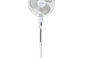 Havells 400Mm Swing Pedestal Fan | 120 Ribs Guard Safety, Smooth Oscillation, Heavy Base For Stability, 3 Star | High Air Delivery, Aesthetic Design, Telescopic Arrangement | (Pack Of 1, Off White)