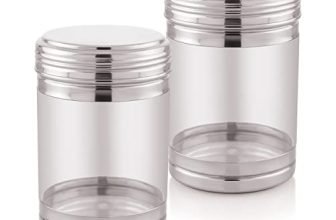 Attro Nexon Stainless Steel See Through Airtight Containers For Masala Box, Dry Fruit Jars, Kitchen Container, Storage Box, 1200 Ml – Set Of 2, Silver