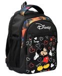 Kuber Industries Disney Mickey Mouse Print School Bag/Backpack|Solid Disney Print & Waterproof Polyester Material|2 Comparment with 2 Front Pockets|Size 28 x 17 x 36 CM (Black)