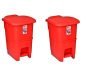Aristo Plastic Biomedical Waste dustbin with Step-On Pedal 12 LTR Red & Red PACK OF 2