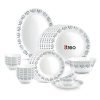 Treo By Milton Opalware Aurelia Lavelle Dinner Set Of 27 | Serving For 6 | Microwave & Dishwasher Safe | Bone-Ash Free | Tempered Toughness | Plates & Bowls | Crockery Set For Dining & Gifting