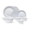 Larah By Borosil – Tiara Series, Pulse, 19 Pcs, Opalware Dinner Set, White