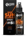 Beardo Max Sunscreen Spf 50 & Pa+++ Spray For Men | Non-Greasy Spray For Men | Easy Application Of Sunscreen For Oily Skin | Uva Uvb Protection | 50Ml