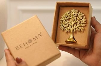 BEHOMA 100% Pure Brass Kalpvriksh Tree with Birds | Tree of Life Showpiece for Car Dashboard & Table Decor (8.5 cm) | Kalpvriksha Vastu & Feng Shui Good Luck Idol, Home & Puja Gift