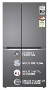 LG 655 L, 3 Star, Frost-Free Smart Inverter Double Door Side-By-Side Refrigerator (GL-B257HDSY, Dazzle Steel, Smart Diagnosis, Express Freeze | Multi Air-Flow)