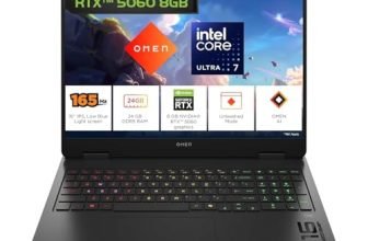 HP Omen, Intel Core Ultra 7 255H, 8GB RTX 5060 (24GB DDR5, 1TB SSD) 165Hz, 2k WUXGA, 3ms, 400 nits, 16”/40.6cm, Win11, M365* Office24, Black, 2.42kg, an0015TX, RGB, Gaming Laptop