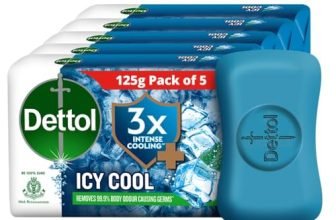 Dettol Icy Cool Bathing Soap Bar With 3X Intense Cooling (625Gm), 125Gm – Pack Of 5