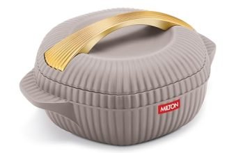 MILTON Plastic Oyster 1500 PU Insulated Casserole, 1275 ml, Taupe, BPA Free, Food Grade, Hot and Cold, Easy to Carry, Easy to Store, Chapati, Roti, Curd Maker