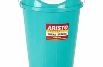 Aristo Plastic Swing-Lid Garbage Waste Dustbin 32 L, (Green)