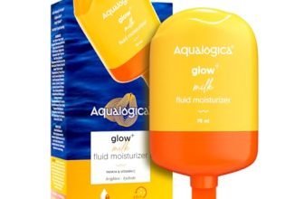 Aqualogica Glow+ Milk Fluid Moisturizer With Papaya & Vitamin C | Lightweight Milk-Like Texture | Brightens Skin | 48-H Deep Moisturization I For Normal To Combination Skin | Non Sticky, Quick Absorbing & Hydrating | 70 Ml