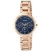 Timex Analog Watch For Women With Blue Round Dial & Rose Gold Stainless Steel Bracelet Band Water Resistant Women’S Wrist Watches – Tw000X215