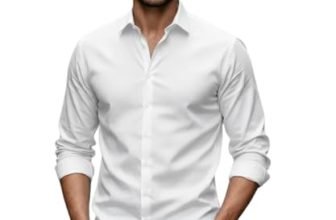 Glowic Men’s Plain Casual Shirt | Cotton Soft & Breathable Fabric | Full Sleeve Comfort Fit Stylish Solid Shirts for Office (in, Alpha, XL, Regular, White)