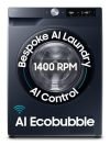 Samsung 12 kg, 5star, AI Control, AI Ecobubble, Super Speed, Wi-Fi, Hygiene Steam with Inbuilt Heater, Digital Inverter, Fully-Automatic Front Load Washing Machine (WW12DG6B24ASTL, Navy)