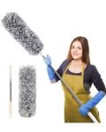 Rorian Microfiber Feather Duster with Extendable Long Pole (100 Inches), Bendable Head for Cleaning High Ceiling Fans, Interior Roof, Cobwebs – Washable & Telescopic Long Handle Cleaning Tool (S2)