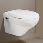 Hindware Classik Wall Hung Western Commode for Bathroom | Made of Ceramic | P-230 Trap | Soft Close Feature | Star White | Oval Shape | Wall Mount Ewc | 10-Year Manufacturer Warranty