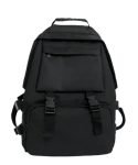 Glowic Black Backpacks For Men & Women | Stylish, Durable, Multi-Pocket Travel & Laptop Bags With Buckle Straps (Black)