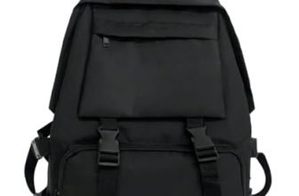 Glowic Black Backpacks For Men & Women | Stylish, Durable, Multi-Pocket Travel & Laptop Bags With Buckle Straps (Black)