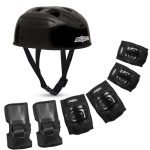 Aprodo Kids Protective Gear Set For Roller Skating, Skateboarding & Cycling |For Kids 5 To 12 Years (Black) | Knee And Elbow Pads Wrist Guards Set For Skating, Skateboard & Cycling