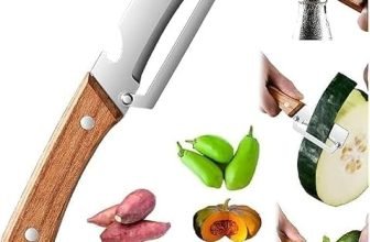Multi-Functional Vegetable Peeler for Kitchen, 2-in-1 Stainless Steel Fruit & Vegetable Peeler with Bottle Opener, Wooden Handle Portable Peeling Tool for Potato, Apple, Pumpkin, Papaya